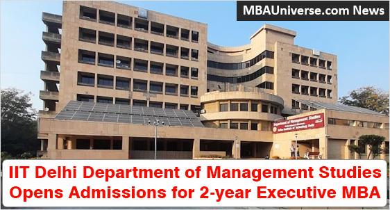 IIT Delhi DMS Opens Admissions for 2-year Non-residential Executive MBA