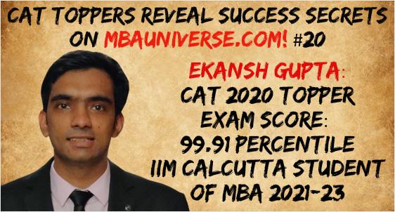 How Ekansh Gupta, a Poet and Working Professional from Moradabad cracked CAT with 99.91 %ile & Got into IIM Calcutta for MBA 2021