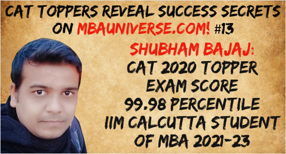 How Software Developer at Nomura and IEM Kolkata Graduate from Surat - Shubham cracked CAT with 99.98%ile and got into IIM Calcutta for MBA 2021