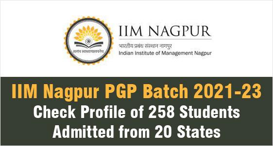 IIM Nagpur PGP Batch 2021-23: Check Gender, Work Ex, Academic Profile of 258 Students admitted from 20 States