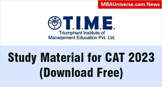 T.I.M.E. Study Material for CAT 2024: Courses Offered, Fees, How to Download Free