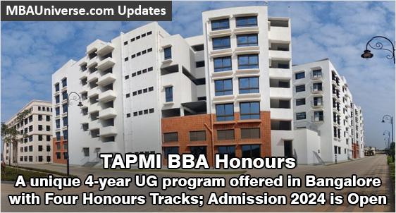 TAPMI BBA Honours: A unique 4-year UG program offered in Bangalore with Four Honours Tracks; Admission 2024 is Open