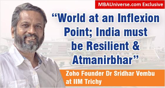 World at an Inflexion Point, next 30 years will be very different from past; India must be Resilient & Atmanirbhar Zoho Founder Dr. Sridhar Vembu at IIM Trichy Convocation