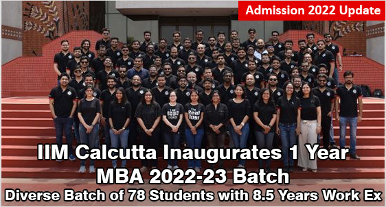 IIM Calcutta Inaugurates One Year Executive MBA 2023 Batch: 78 Students comprising professionals, writers, artists join; Average Work Ex-8.5 Years