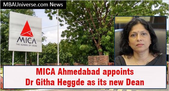 MICA Appoints Dr Githa Heggde its New Dean