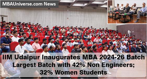 IIM Udaipur Admits Largest MBA 2024-26 batch of 384 students with 42% Non- Engineers; Check Batch Profile with Gender Ratio and Work Experience