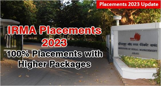 IRMA PGDM (RM) Placement 2023: Achieves 100% Placements with 8% hike in Average Salary at Rs.15.50 LPA; 42% Batch Placed in BFSI Sector