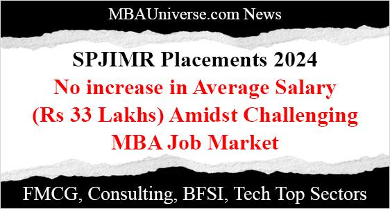 SPJIMR Placements 2024: No increase in Average Salary (Rs 33 Lakhs) Amidst Challenging MBA Job Market; Consulting, FMCG, BFSI, Tech Top Sectors