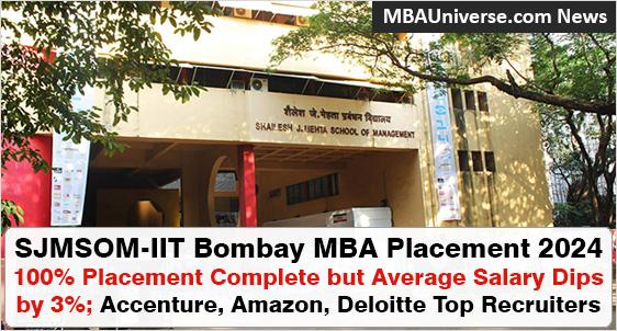 SJMSOM-IIT Bombay MBA Placement 2024: 100% Placement Complete but Average Salary Dips by 3%; Accenture, Amazon, Deloitte Top Recruiters