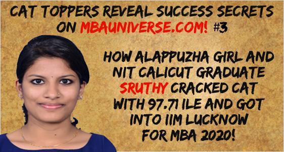 How Alappuzha Girl and NIT Calicut Graduate Sruthy cracked CAT with 97.71%ile and got into IIM Lucknow for MBA 2020!