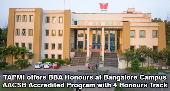 TAPMI offers BBA Honours in Bangalore with 4 Track Options - Advance Specialization, Research,International MSc, Entrepreneurship