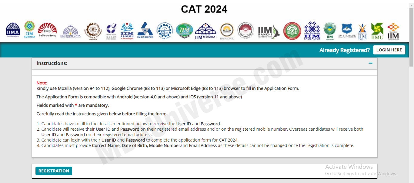 CAT Fill Registration