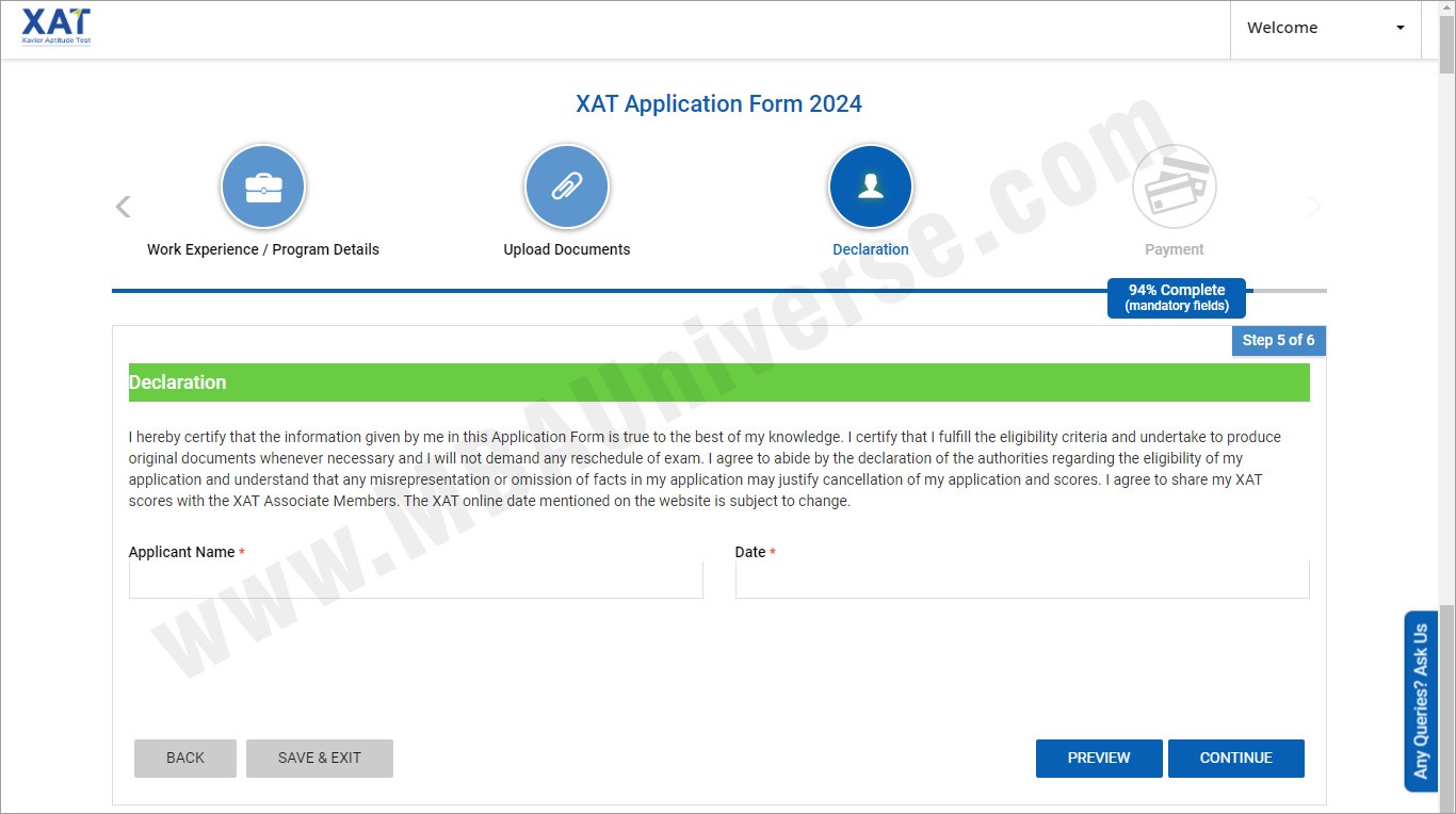 xat registration