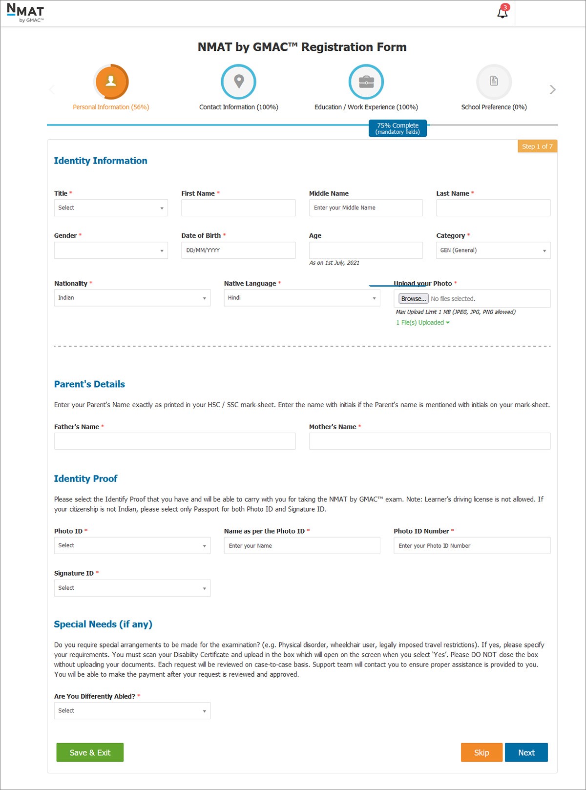 NMAT Registration Process