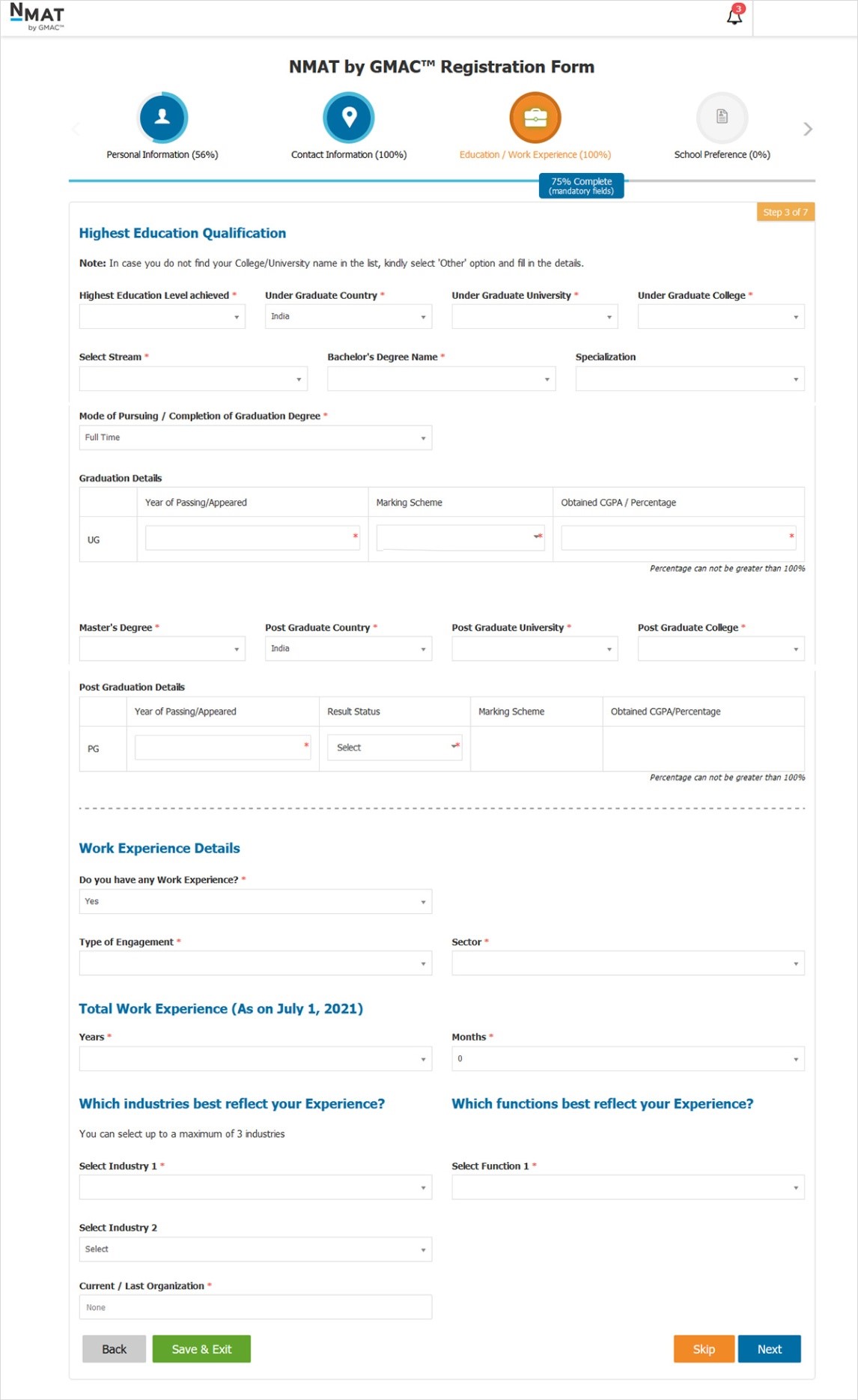 NMAT Registration Process