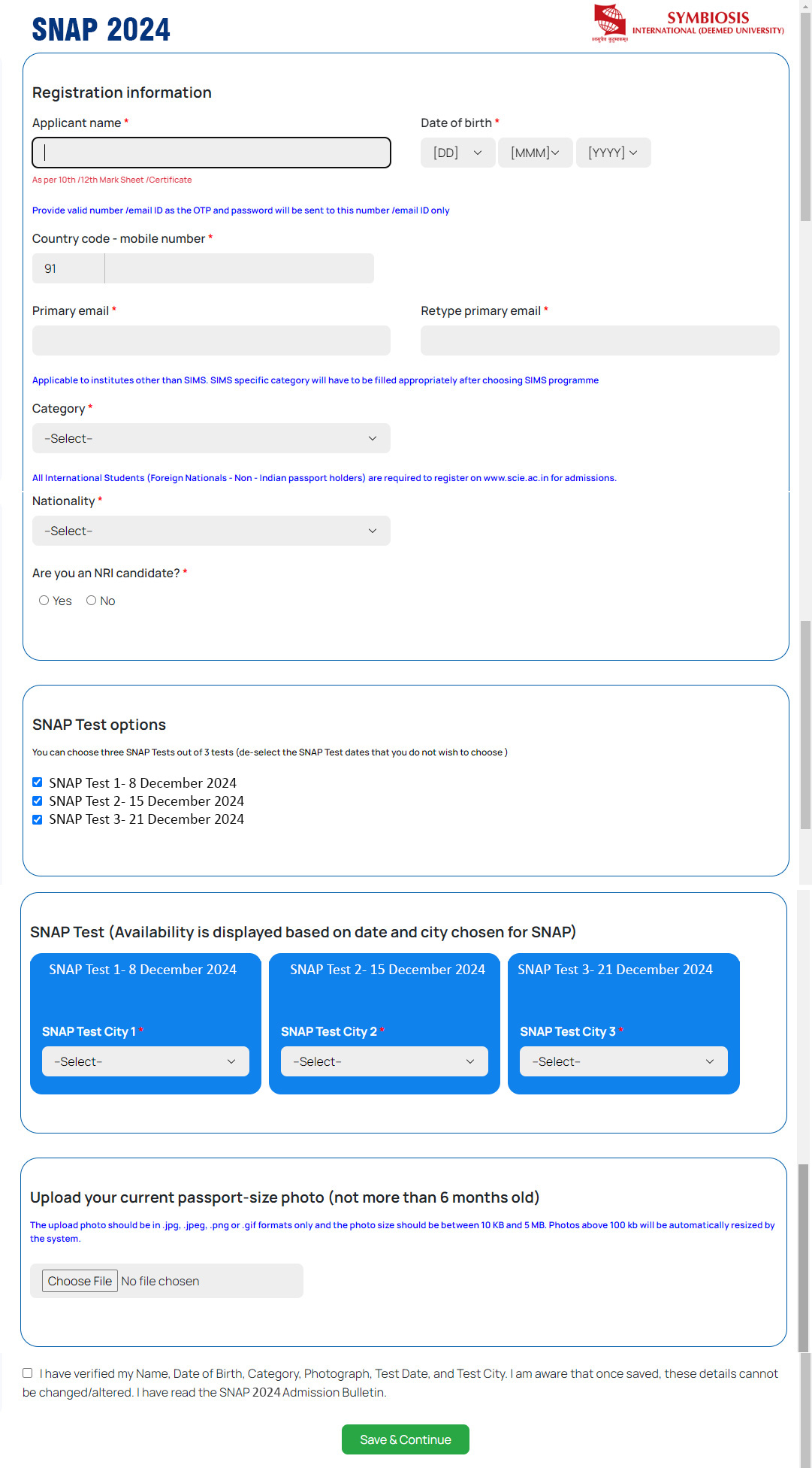 snap registration