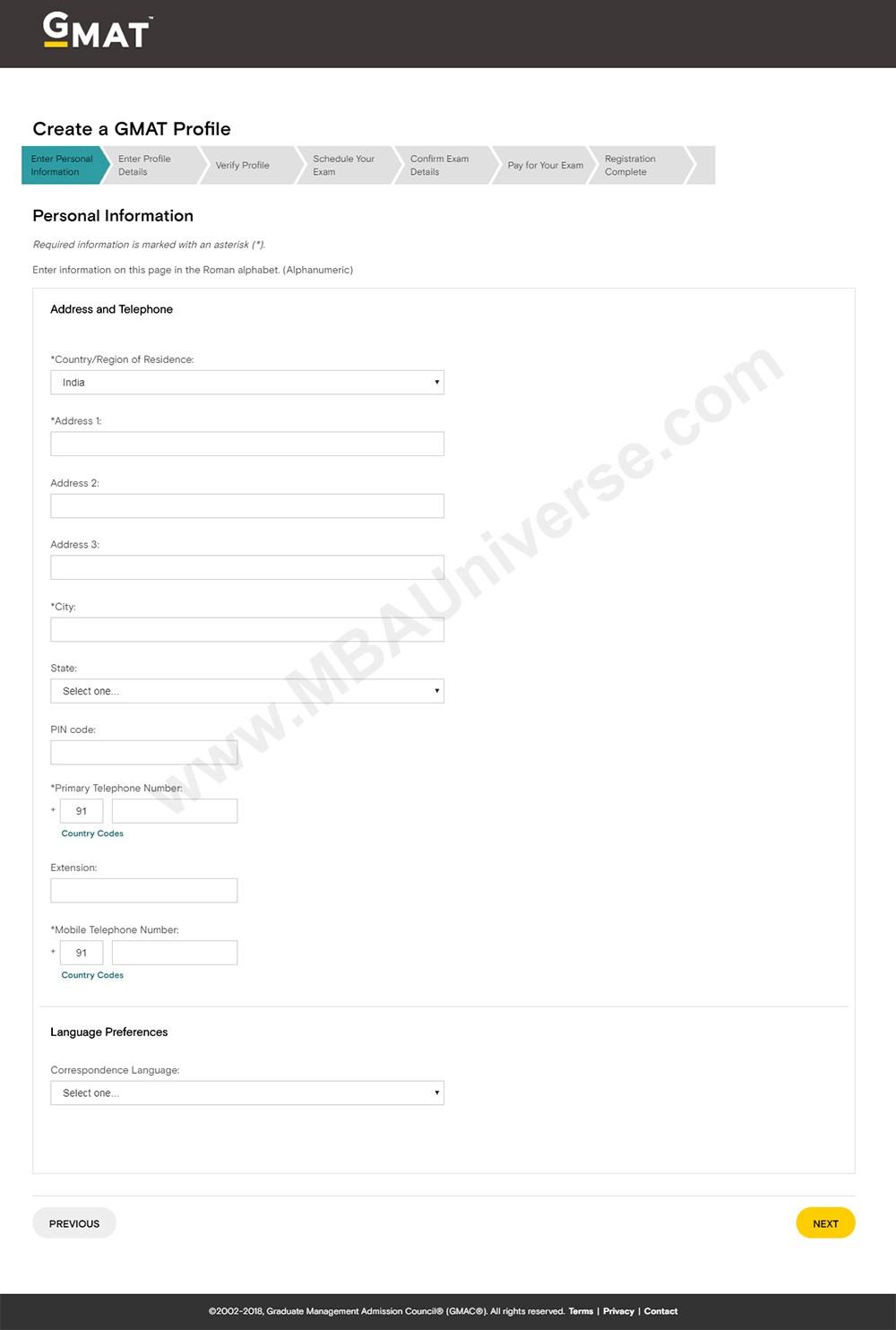 GMAT Registration Process 2